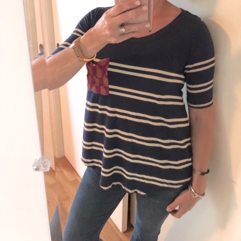 Anthropologie T.la 3/4 Sleeve patch pocket Tee
